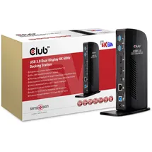 Club 3D CSV-1460 USB 3.0 Dual Display Docking Station Schwarz