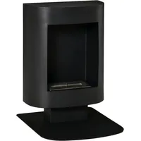 Homcom - Ethanol-Kamin Bio-Ethanol-Brenner 6800 btu 1,5L 3 Std. Brenndauer kein Rauch frei stehend einzigartig Stahl Schwarz 46,5 x 53 x 65 cm