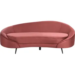 3-Sitzer Sofa Samtstoff rot / schwarz SAVA