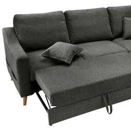 P & B Wohnlandschaft Valentina Anthrazit Struktur