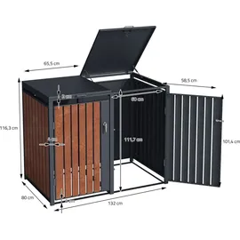 ML-Design Mülltonnenbox 4er 264 x 80 x 116,3 cm anthrazit