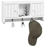 vidaXL Schlüsselschrank Weiß 40x8,5x20 cm Holzwerkstoff & Stahl