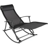 Klappbarer Garten-Schaukelstuhl,Relaxsessel,Schaukelsessel schwarz VMEC378560
