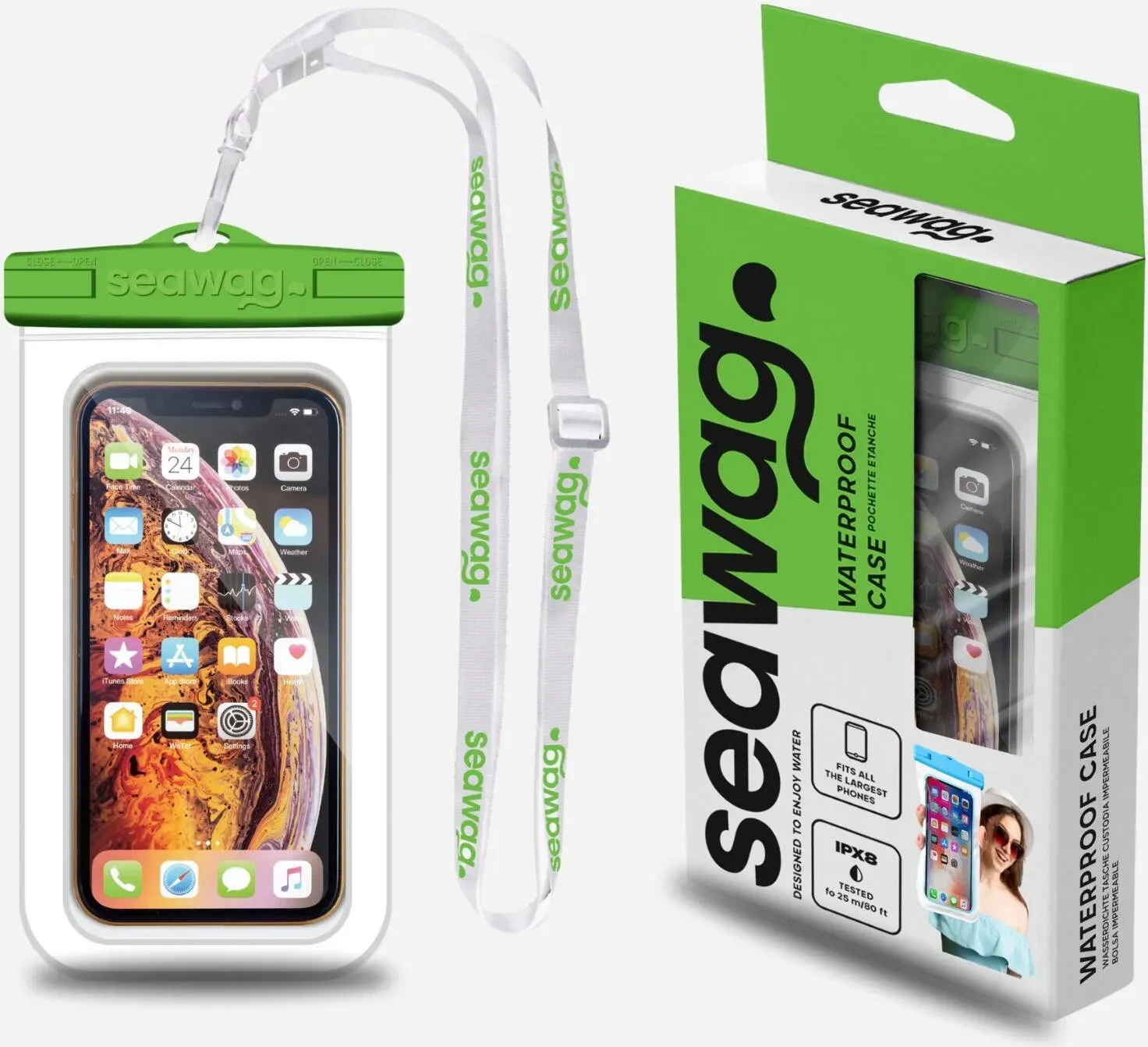 Wasserdichte Smartphone-Tasche Seawag weiß|grün No Size