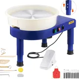 Vevor Töpferscheibe Keramik-Radformmaschine mit Pedal und verstellbaren Hebefüßen 35 cm 60–300 U/min