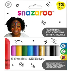 Snazaroo Zubehör Schminkstifte farbig, 12 Stück