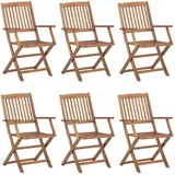 vidaXL Klappbare Gartenstühle 57 x 57 x 91 cm weiß 6 St.