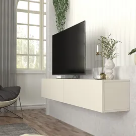 [en.casa] TV-Lowboard hängend Nolven 180x32x30 cm Graubeige