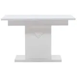 VCM ebuy24 Esstisch 90x120cm, Glas mit Auszug mit Zusatzplatten Weiß - Weiß