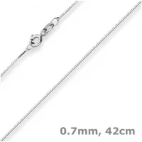 Schmuck Krone Goldkette 0,7mm Veneziakette aus 333 Weißgold 42cm, Gold 333 silberfarben