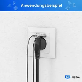 HB-Digital USB Steckdose Unterputz Schutzkontakt 1x USB-C 1x USB-A weiss