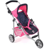 Bayer Chic 2000 CHIC2000 Puppenbuggy Lola, Kinderwagen für Puppen bis ca. 50 cm Größe, Jogging-Buggy, Puppenjogger, Puppenwagen, Konfetti pink