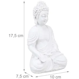 Relaxdays Buddha Figur 17,5 cm weiß