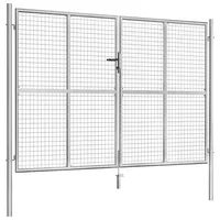 vidaXL Gartentor Verzinkter Stahl 306 x 225 cm Silbern