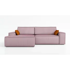 mebloland Ecksofa TOR mit Schlaffunktion. Farbe: Lavender. - Rosa