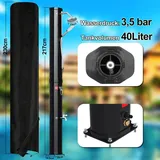 Jopassy Solardusche Einstellbare Temperatur bis 60°C Einstellbare Temperatur Campingdusche Outdoor schwenkbarer Duschkopf Für Terrassen 40L Mit H... - Schwarz