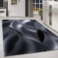 HomebyHome Teppich Wohnzimmer 120x170 cm Schwarz Moderne Abstrakt Design 3D Teppich- Küche Jugendzimmer Esszimmer und Schlafzimmer Teppich Kurzflor Teppich Extra Weich Pflegeleicht