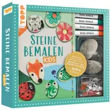 Frechverlag Kreativ-Set: Steine bemalen Kids mit Wackelaugen, Pompons, Anleitungsbuch & Material
