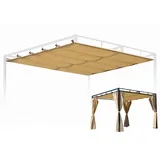 Quick Star Pavillon-Ersatzdach Ersatzdach Flachdachpergola Firenze 3x3 m, 180 g/m2, 288 x 288 cm (1 Ersatzdach aus Polyester ohne Gestell), 6 aufgenähte Einschubtaschen für die Befestigung am Dachgestell beige