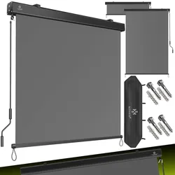 KESSER® Senkrechtmarkise Außenrollo Handkurbelmechanismus Balkonrollo Sonnen-und Sichtschutz, Beschattung Sonnenschutz Außen Rollo mit Kurbel Markisenkasten, Balkon und Terrasse