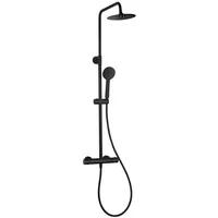 Badplaats Samar Duschsystem Duscharmatur Mat Schwarz 26x71x8