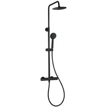 Badplaats Samar Duschsystem Duscharmatur Mat Schwarz 26x71x8