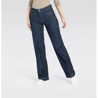 MAC Wide Leg Jeans mit Bügelfalte in Rinse-Waschung-D44 / L32