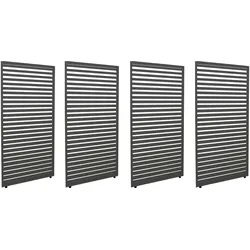Mendler 4er-Set Aluminium Paneele für Pergola HWC-L46, Terrassenüberdachung, Lamellenpaneel Modul, 204x369cm ~ anthrazit
