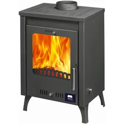moeby24 Kamin Ofen Kaminofen Anthrazit 130mm Rauchrohr 7,8KW Olympus BimSchV 2 EEK A
