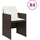 vidaXL Gartenstuhl 55 x 67 x 32 cm braun 4 St.