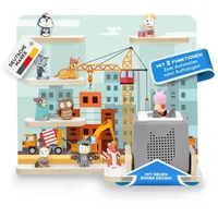 stadtecken Kinderregal Baustelle, Regal für die Toniebox und ca. 35 Tonies, Passend für ca. 35 Tonies