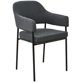 Svita Scarlett 2er Set Esszimmerstühle Armlehnstuhl Polsterstuhl Stoff Grau