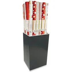 Clairefontaine 30x Geschenkpapierrollen Premium 80g 2x0,70m, im Kartondisplay mit 30 Stück, Weihnachten Santa - Sortierung 212875C