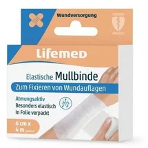 Lifemed Elastische Mullbinde 4 m x 6 cm weiss