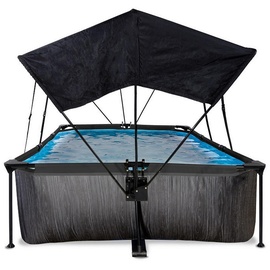 EXIT TOYS Exit Black Wood Pool 300x200x65cm mit und Sonnensegel - Schwarz