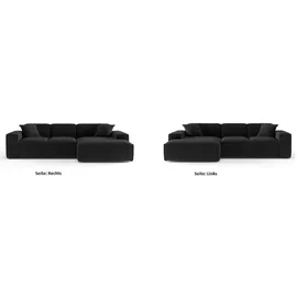 Fun Möbel Ecksofa Designersofa CELES in Stoff Opera Velvet Creme Ottomane Links - Beige