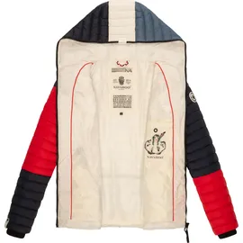 Navahoo Damen, Übergangsjacke Colorblocking leichte Steppjacke mit Kapuze Multikulti Multicolour French-Tricoloree Gr. M - M