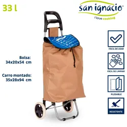 San Ignacio KINVARA - Einkaufswagen 2 Räder 'To do list' 34x20x54cm