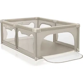 lionelo WILLOW Laufgitter Baby, ab 0-48 Monaten große Fläche 120 cm x 180 cm x 68 cm mit Seitenwände aus atmungsaktiven, strapazierfähigem Netzstoff, 2 Seitliche Eingänge mit einem Reißverschluss