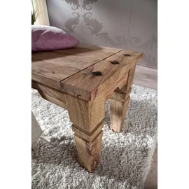 MASSIVMOEBEL24.DE Holzbank Sheesham Grau 140 x 40 x 45 cm