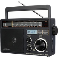Retekess TR618 Tragbare Radio Batteriebetrieben, Kofferradio für Senioren,AM FM SW, USB SD TF, Küche, für Ältere Menschen (Schwarz)