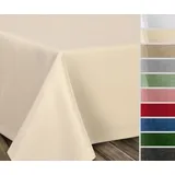 Beautex Tischdecke Fleckenabweisende bügelfreie Tischdecke mit Lotuseffekt, Leinenoptik (1-tlg) beige Eckig | 160 cm x 360 cm
