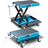 Bituxx Rollbarer Motorrad Heber Hebebühne Montagebock mechanischer Scherenheber Montageständer Rangierheber Lift bis 500kg Blau/Schwarz MS-19205