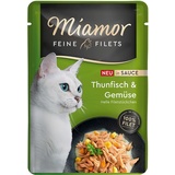 Miamor 24x 100g Miamor Feine Filets in Soße Thunfisch & Gemüse Katzenfutter nass