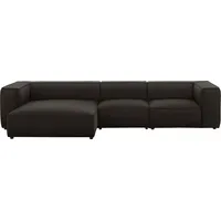 W.Schillig Ecksofa »around-the-block«, mit eleganter Biese, mit Federkern, Breite 341 cm braun