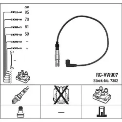 Ngk Zündleitungssatz [Hersteller-Nr. 7302] für VW, Seat