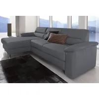 sit&more Ecksofa »Ascara L-Form« inklusive Boxspring/Federkern-Polsterung, wahlweise mit Bettfunktion grau