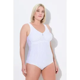 Ulla Popken Shaping-Body Nadelstreifen Weiß 110E