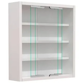VCM Glasvitrine hängend Vitrine Glas mit ESG-Sicherheitsglas Maße: H. 40 x B. 37 x T. 10 cm - weiß , Holzwerkstoff, 37x40x10 | - Esszimmer, Vitrinen