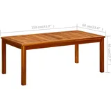 vidaXL Gartentisch 110 x 60 x 45 cm Braun